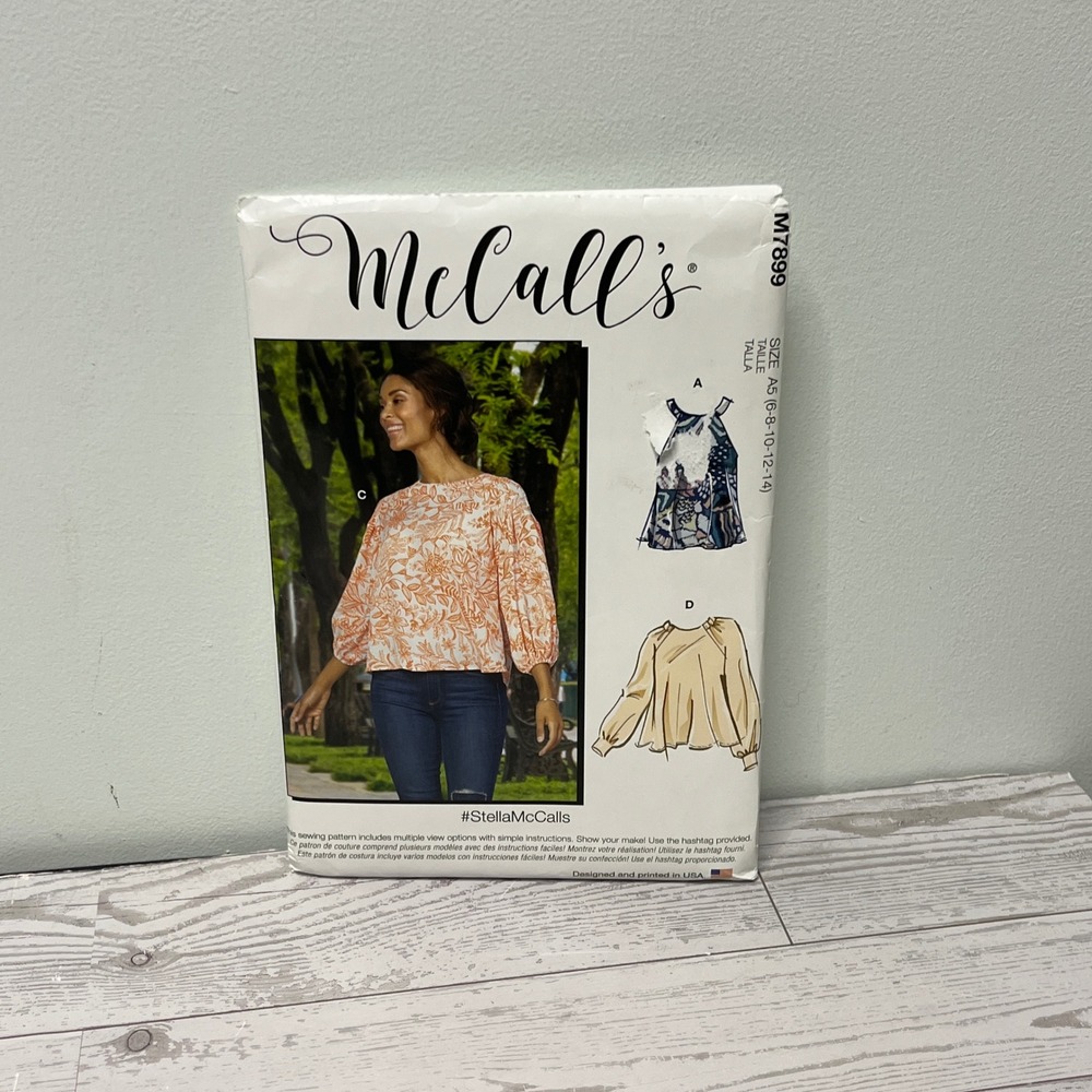 McCall's M7899 StellaMcCalls Misses Tops Sewing Pattern Size A5 6-14 Boho Blouse